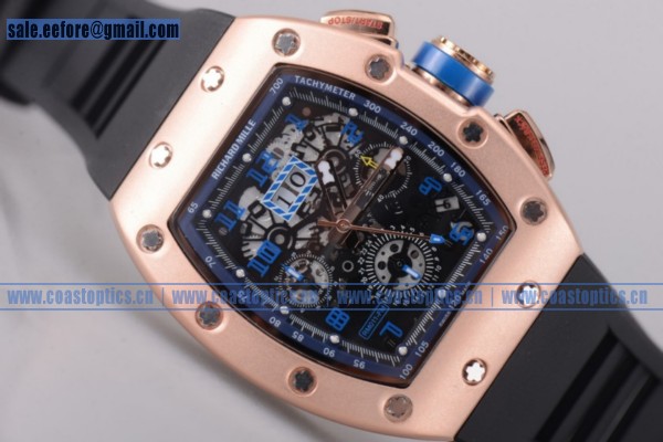 Richard Mille Replica RM011-FM Watch Rose Gold Blue Markers